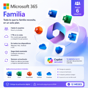 Microsoft 365 Family LATAM – Código de Activación